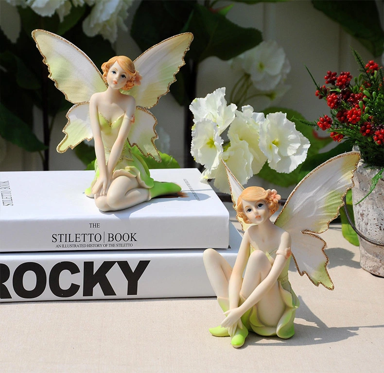 Custom Resin Toy Angels Girl Sculpture Flower Fairy Statue