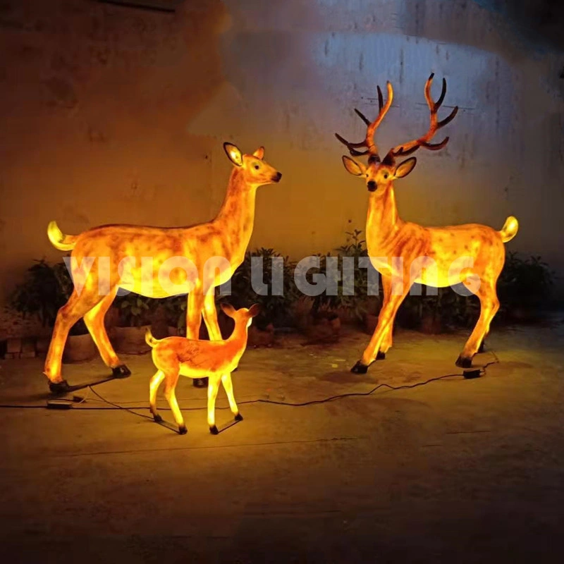 Support Customize Big Party Props Resin Fiberglass Deer Animals Statues