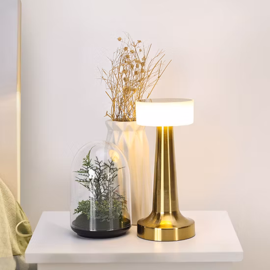 Clothshade Night Lights Rose Gold Cage Table Lamp