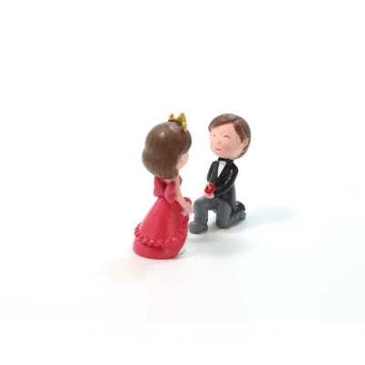 Mignon Mini Couple de mariage mariée et marié décor Figurine Poly résine Statue