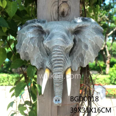 Figurine tête d'éléphant en résine, décoration d'intérieur
