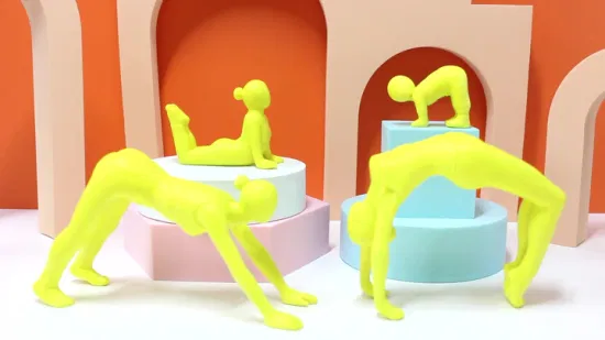 Joli design mini statue de yoga pour fille en résine