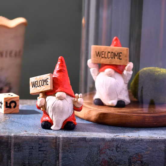 Statue de pelouse décorative pour fille, nain de jardin de haute qualité avec coccinelle