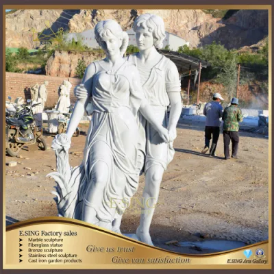Statue de couple d'amour en marbre de décoration intérieure