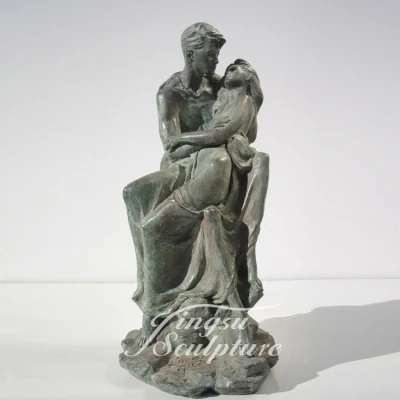 Statues en bronze de couple de sculpture en bronze grandeur nature de conception antique