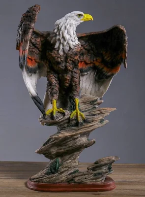 Sculptures animales en polyrésine de statues d'artisanat en résine d'aigle