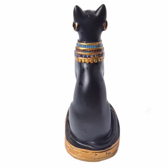 Chaton en résine, ornements de bureau à domicile, Statue d'animal de chat noir extensible, Sculpture en polyrésine