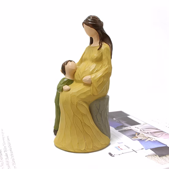 Statue mère et fils en résine, décoration de maison, cadeau de fête des mères